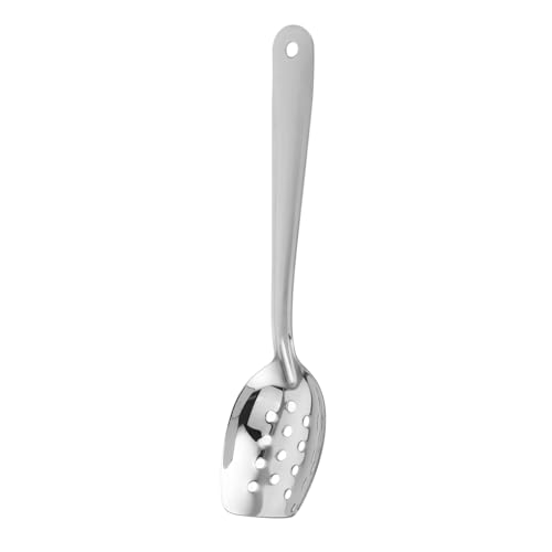 GRIRIW Restaurant Grade Slotted Spoon Stainless Steel Serving Utensil Generous Size for Easy Serving