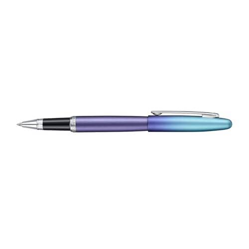 Image of Sheaffer Expressions VFM 9430 Blue and Purple Pearlised Gradient Rollerball Pen with Chrome Plated Trims