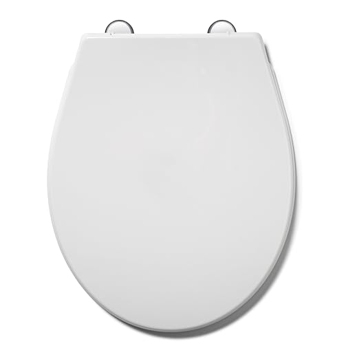 Asiento de inodoro blanco Croydex Vivara de polipropileno con bisagras ajustables 2