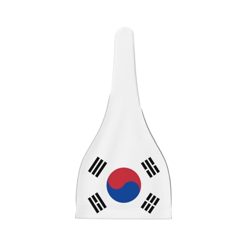 Newborn Baby Hat, Flag of Republic of Korea Print Soft Top Knot Beanie Cap, Cute Baby Headwear for 0-6 Months Black2