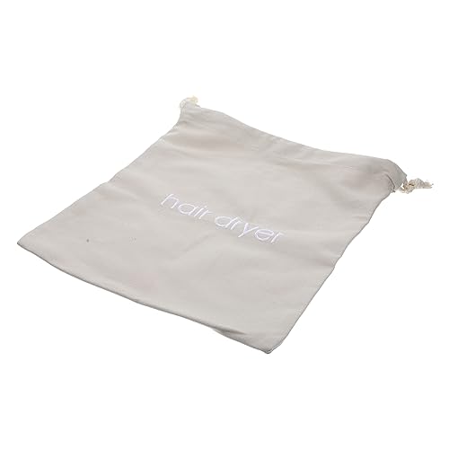 Didiseaon Hair Dryer Portable Drawstring Pouch for Hair Dryer Storage for Home Hotel Dormitory Outdoor Use Dust Design Light Grey with Embroidered Text