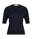 FALKE Basic V-Neck 3/4 Sleeve W PU Lana Suave Agradable para la Piel 1 Pieza, Suéter pulóver Mujer, Azul (Space Blue 6116), S