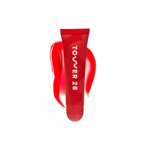 Image of Tower 28 LipSoftie Tinted Lip Balm Treatment - Hydrating Glossy Balm + Overnight Lip Mask with Jojoba Oil + Shea Butter - Sweet, Cushiony Formula for Smooth, Soft Lips - Blood Orange Vanilla (0.38 oz)