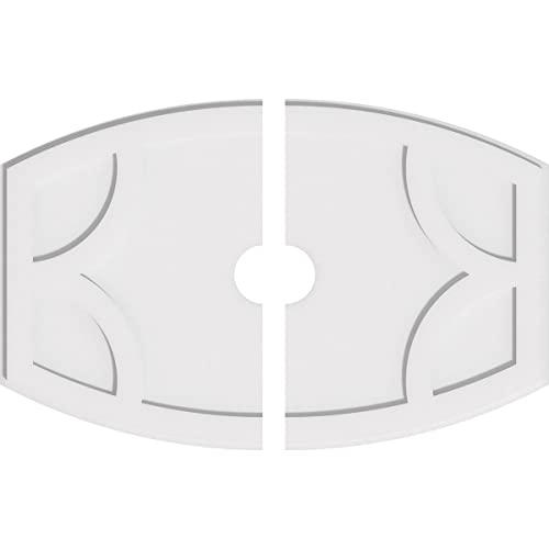 Image of Ekena Millwork CMP36X24KY2-04000 Kailey Architectural Grade PVC Contemporary, Two Piece Urethane Ceiling Medallions 36 inchW x 24 inchH x 4 inchID x 19 1 /2 inchC x 1 inchP