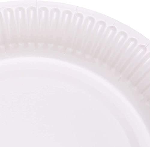 Paper Plates - Extra Strength White Disposable Bagasse Plates, Biodegradable and Compostable, Perfect for Picnics, BBQs, and Parties (7inch 30 Plates)