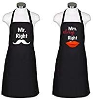 Aeiniwer YIROCK Duyoku McKindly Mr. Right & Mrs. Always Right Aprons Wedding Engagement Gift for Couples - Bridal Shower from