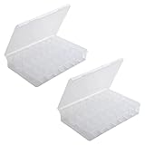 kingsea 2 Stücke 24 Fächer Plastik Sortierbox Sortimentskasten, Transparent Sortierbox Einstellbar Fächer Plastik Sortierbox, Schmuckschatulle Aufbewahrungs Boxen für Kleiner GegenstäNde