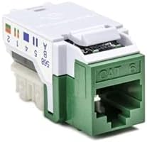 HellermannTyton - Placa de inserción RJ45 (CAT6, color verde, HLT-RJ45FC6-GRN), color verde