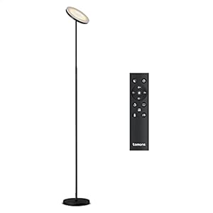 Tomons Lampadaire sur Pied Salon, Lampadaire LED Dimmable en continu, Lampadaire Télécommande, Réglage Continu de la Températures de Couleur, Lampe sur Pied pour Salon, Chambre, Bureau, 30W