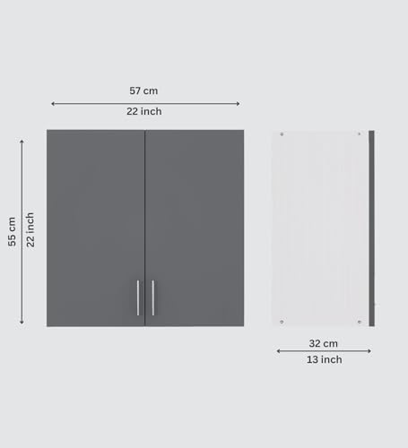 Image of SPECIALITY PANELS 2 Door Modular Wall Mounted Kitchen Cabinet with Organizer Shelf Space Saving Storage Unit Engineered Wood Cupboard for Kitchen Living Room Utility Organizer Furniture | DIY Assembly
