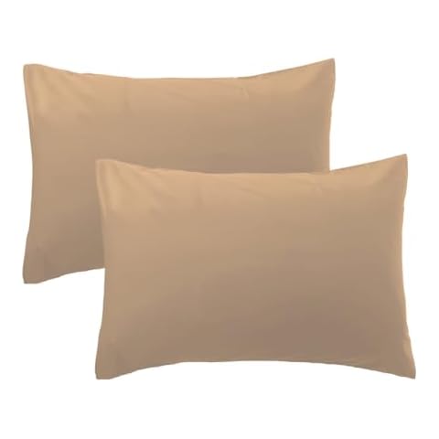 iMaylex 100% Egyptian Cotton Pillowcases, Ultra Soft and Breathable Elegant Envelope Closure Pillow Cases, Standard 20x26 Inches, Khaki Cover