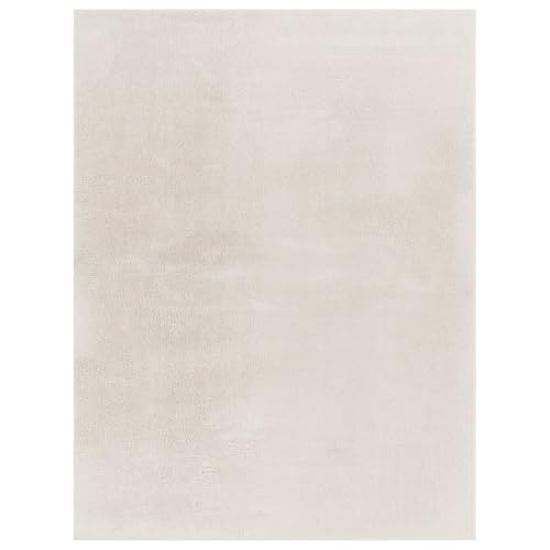 TT Home Large Rug Short Pile Monochrome Modern Design Washable, colour:Cream, Size:200 cm Square