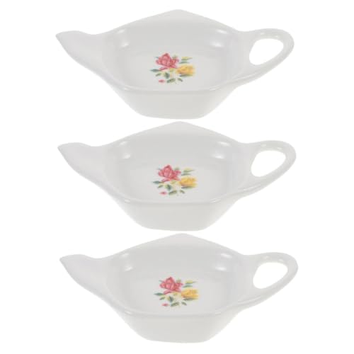 VERDANVERSE 3 pezzi Piatti Portabustine Tè in Forma Teiera Resistenti e Facili da Pulire Organizer per Bustine Tè Spezie e Dessert Vassoio per Snack e Frutta