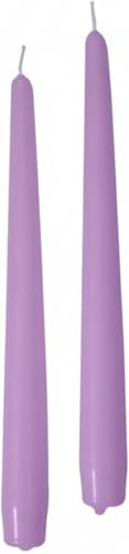 Bougies coniques pour bougeoir anti-coulure pourpre poudre en cire (Pack de 6)
