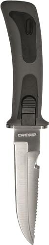 Cressi Tauchermesser Vigo schwarz-grau, RC555000 (Hochwertigen 420 Stahl)