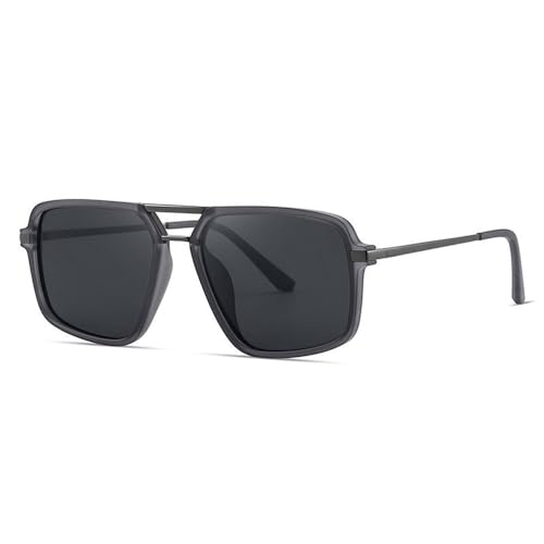 Lunettes de soleil homme 2025 monture large noire verre TAC polarisé