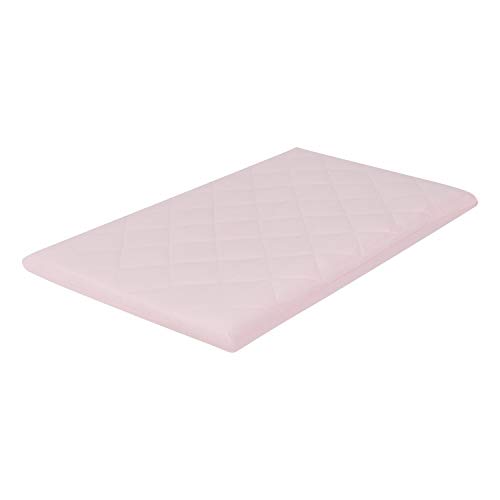 Image of Pastel Light Pink Pack 'n Play Quilted Mattress Sheet - Ultra-Soft, Comfortable Portable Crib Mattress Sheet for Baby Girls; Playpen or Mini Crib Fitted Sheet with Quilted Top
