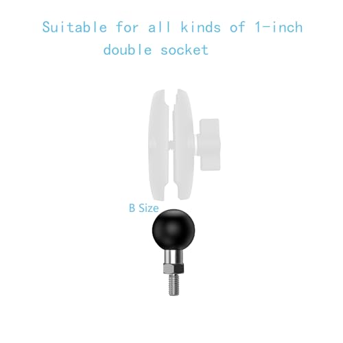 Image of 1 inch Ball Mount with M6 x 1.0mm Threaded Post Compatible with RAM Mounts Socket Arm in B Size for Action Camera /GPS /Bike /Motorcycle /ATV Phone Holder /Rearview Mirror (Black 2)