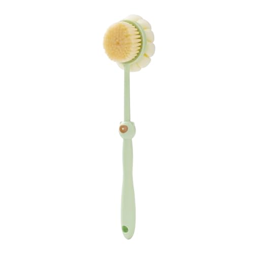 NevPuose Limpiador de espalda para ducha, mango largo, cerdas de alta densidad, herramienta de limpieza profunda para aseo de mascotas, hombres, viajes, adultos, adolescentes