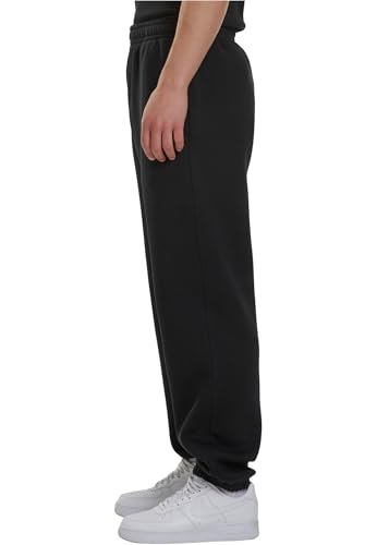 Urban Classics M?skie spodnie sportowe Fluffy Sweatpants, lu?ne spodnie sportowe dla m??czyzn, lu?ny krój, rozmiary S-5XL, czarny, L