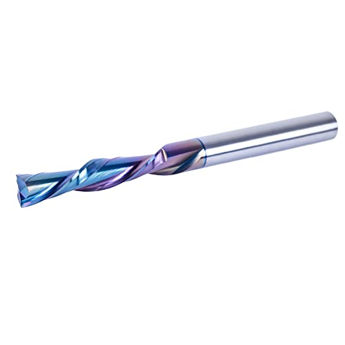 Image of SpeTool Down Cut Spiral Router Bits 1 /4 Shank with Coating, 1-1 /4 Inch Cutting Length 3 Inch OVL, CNC Bits for Wood Inlay Slot Mortise Cutting Carving Engraving