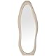 DRW Moderner Spiegel in Wellenform aus Holz und Samt, Beige, 60 x 3,5 x 160 cm