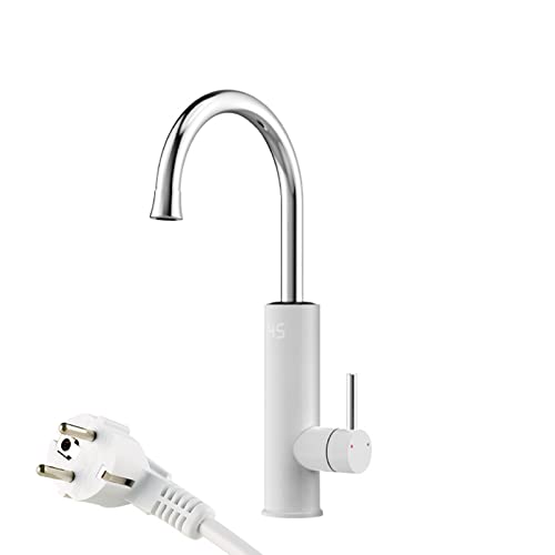 Cuisine Electrique Chauffe-Eau Robinet,Chauffe Eau Instantané Electrique 220 V,Chauffe Eau Electrique Instantané,Robinet éLectrique De Cuisine,Affichage De La TempéRature à Del,360° Rotatif,Prise Eu Cover