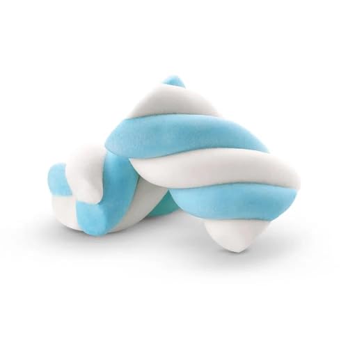 The Hampton Candy Company Blue & White Marshmallow Twists, 8.8 Oz. Bag, Blue Candy, Bulk Marshmallows