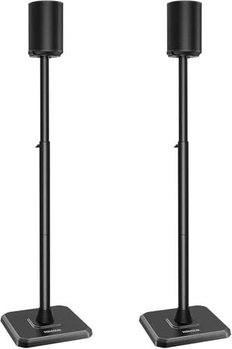 Perlegear Speaker Stands Compatible with Sonos Era 100 One One SL Play:1 32-43 Height Adjustable Floor Speaker Stand Surround Sound Speaker Stand with Cable Management up to 13.2 lbs PGSS13