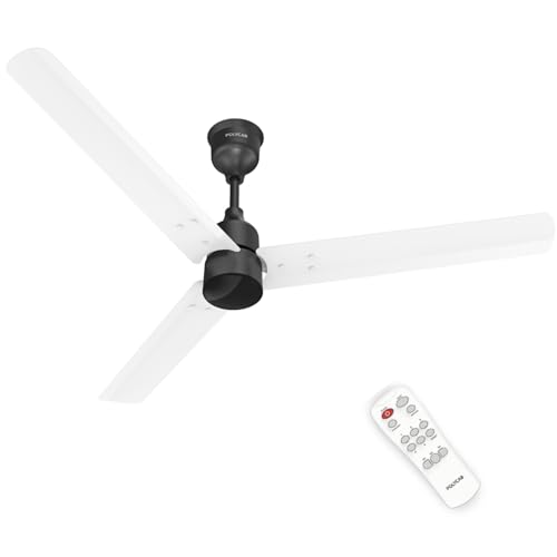 Polycab Wizzy Plus 1200mm 5-Star BLDC, Remote Ceiling fan for Living Room| 55% Energy Saving, 100% Copper, High Air Delivery | 3+1 yr Warranty, Free I