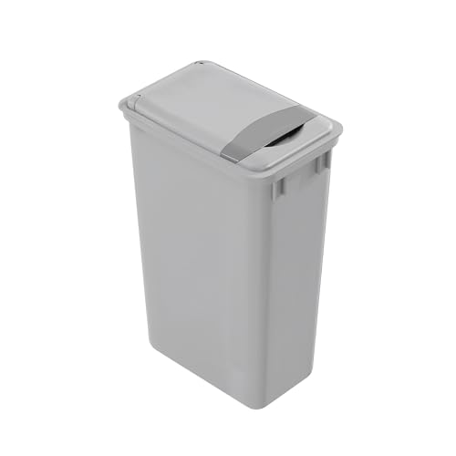 Caneca cuadrada gris de plástico con tapa 50Qt Dowell