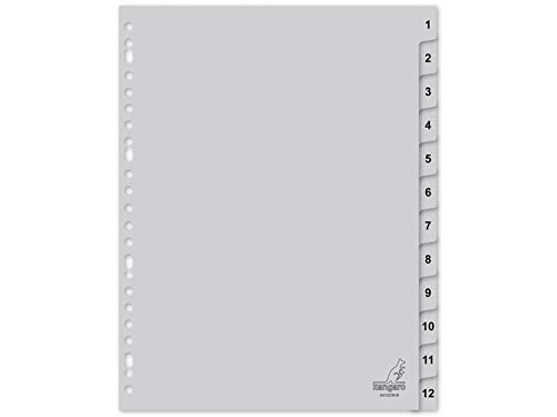 Kangaro Register A4 Number PP 120 Micron 23rs 12 Pieces Grey