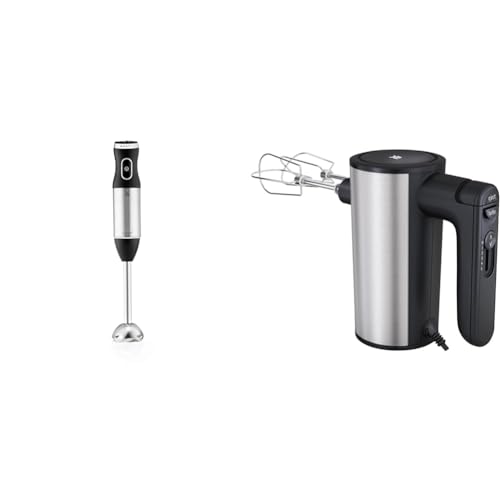 WMF Kult X Edition Stabmixer, 600 W, Pürierstab mit variabler Geschwindigkeitseinstellung & Kult X Edition Handrührer, Quirl mit 5 Geschwindigkeitsstufen, Turbofunktion, Handmixer 400 W, schwarz