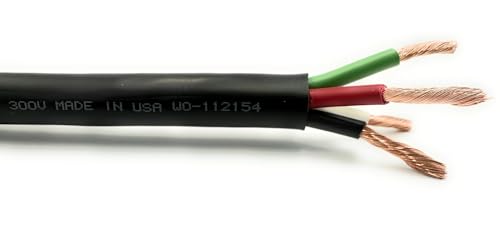 NATIONAL Wire & Cable 14/4 Mini Split Cable – Made in USA – CL Rated HVAC Copper Wire for Ductless AC & Heat Pump – 4 Conductor Stranded Bare Copper – Indoor/Outdoor Use – 25FT