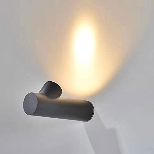 RXPVUXE Aplique de Pared para Exteriores, iluminación Interior Aplique de Pared antioxidante de Aluminio Fundido a presión Lámpara de Montaje en Pared LED cilíndrica 7W 3000k Aplique Externo cableado