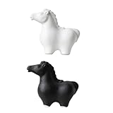 Estatua de caballo de cerámica: presenta un tamaño compacto, sin ocupar demasiado espacio en el escritorio, estatua de animal creativa