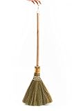 MISCRANAST. Small Natural Whisk Broom with Wood Handle Retro Nature. Vietnamese Soft Straw Broom for...