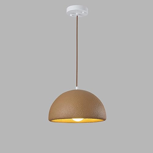 Grande suspension dôme en résine effet béton et bronze luminaire de salle à manger haut de gamme