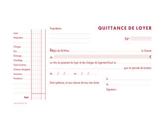 Lot de 10 Manifold Quittances de loyer, 12,5x21 50 tripli autocopiant