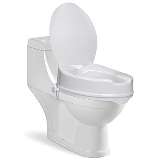 NEOSAFE Portable Lightweight Plastic Toilet Commode Seat Raiser Elevator