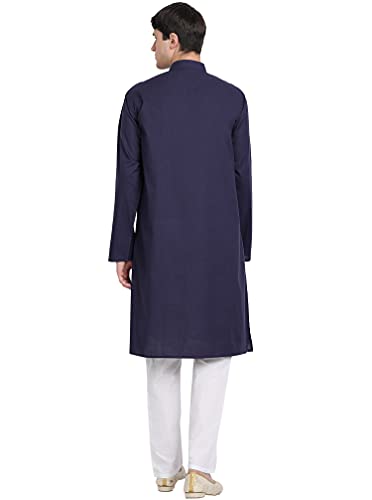 SKAVIJ Kurta Pajama Set for Men Embroidered Cotton Wedding Party Dress Suit2