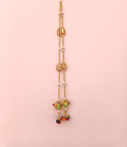 Image of CREYENTES Torans For Entrance Main Door For Stylish Decoration Hangings Home Thoranam Traditional Bandarban Dwar Bandhan Jhumar Pooja Room Decor(Parrot Latkan, 92 Cm, 92 Cm)