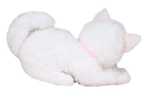 Image of Tickles Cute Cat Glitter Eye Soft Stuffed Toy for Kids Baby Boys Birthday Gift Room (Color: White Size: 20 cm)