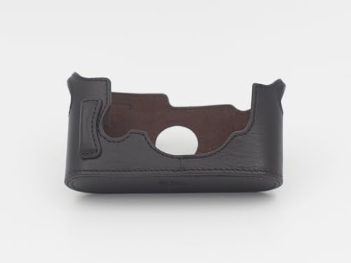 Funda media de cuero marrón oscuro para cámaras Leica M3 antiguas miniatura 7