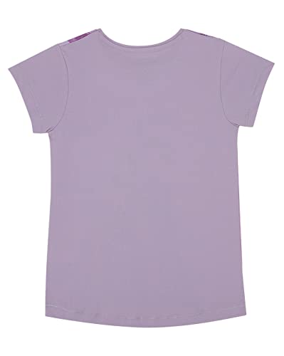 Image of Kidsville Frozen Printed Regular Fit Purple Cotton Girl's T-Shirt