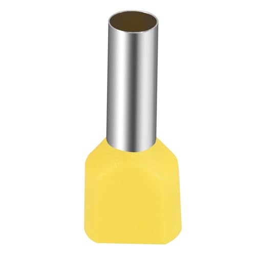 Heschen Zwillings-Crimp, TE6014, AWG10*2/2 * 6mm², Zwillings-Aderendhülsen, Zwillings-Aderendklemmen, Länge 14mm, gelb (100)