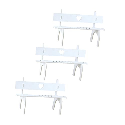 FOYTOKI Mini Doll Furniture 3pcs Hanging Leg Doll Stool Plastic Small Chairs for