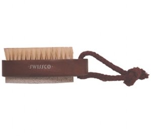 Swissco Double Sided Wooden Nail Brush Natural Bristle/Pumice