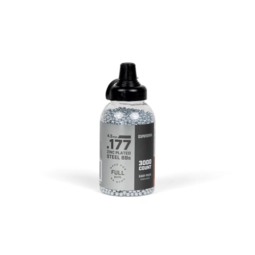 Barra 4.5mm Zinc-Coated BBS EZ-Pour Bottle for Quick Load BB Air Pistols & BB Guns - 3000 Count (Silver)