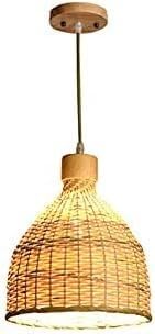 Lampe suspendue E27 plafonnier vintage en bambou pour salon